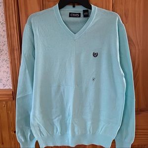 NWT Chaps Blue V-Neck Sweater